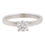 Ladies 14k White Gold Solitaire Diamond Engagement Ring
