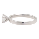 Ladies 14k White Gold Solitaire Diamond Engagement Ring