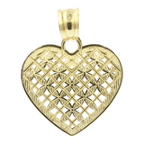 Colgante de corazón de oro bicolor de 14k para damas / Colgante de oro real / Encanto colgante de corazón de oro sólido