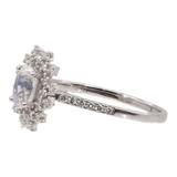 Ladies 14k White Gold Mystic Topaz Diamond Engagement Set