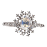 Ladies 14k White Gold Mystic Topaz Diamond Engagement Set
