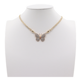 Collar de mariposa de oro amarillo de 14 quilates