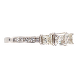 Ladies 14k White Gold Princess Cut Diamond Engagement Ring