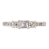 Ladies 14k White Gold Princess Cut Diamond Engagement Ring