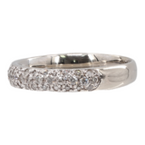 18k White Gold Diamond Cluster Set Wedding Band
