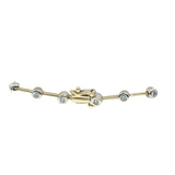 Ladies 14k Two-tone Gold Diamond 7.5” Bar Link Bracelet