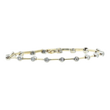 Ladies 14k Two-tone Gold Diamond 7.5” Bar Link Bracelet