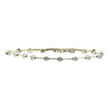 Ladies 14k Two-tone Gold Diamond 7.5” Bar Link Bracelet
