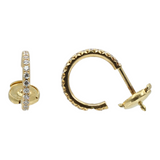 Ladies 18k Yellow Gold Diamond Tiffany & Co. Metro Hoop Earrings