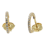 Ladies 18k Yellow Gold Diamond Tiffany & Co. Metro Hoop Earrings
