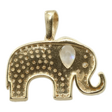 Colgante de elefante con circonita cúbica en oro amarillo de 14 k