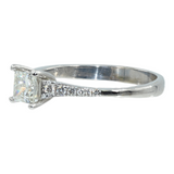 Ladies 18k White Gold Princess Cut Lab Grown and Natural Diamond Engagement Ring