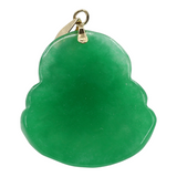 Colgante de Buda sonriente de jade en oro amarillo de 14 k