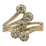 Ladies 14k Yellow Gold Diamond Cocktail Ring