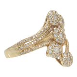 Ladies 14k Yellow Gold Diamond Cocktail Ring