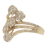 Ladies 14k Yellow Gold Diamond Cocktail Ring