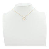 Ladies 18in 14k Yellow Gold Mother of Pearl Quatrefoil Necklace
