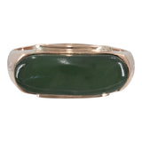 14k Yellow Gold Capsule Shaped Jadeite Cocktail Ring