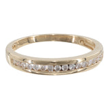 14k Yellow Gold Channel Set Diamond Wedding Ring Set