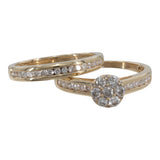 14k Yellow Gold Channel Set Diamond Wedding Ring Set