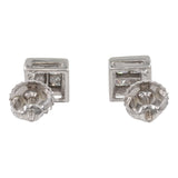 14k White Gold Princess Cut Diamond Stud Earrings