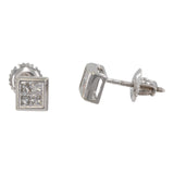 14k White Gold Princess Cut Diamond Stud Earrings