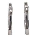14k White Gold Diamond Huggie Earrings