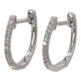 14k White Gold Diamond Huggie Earrings
