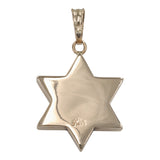 14k Yellow Gold Star of David/ Commandments Pendant