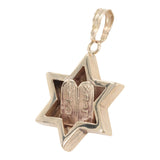 14k Yellow Gold Star of David/ Commandments Pendant