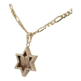 14k Yellow Gold Star of David/ Commandments Pendant