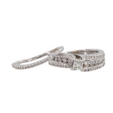 14k White Gold Diamond Wedding Ring Set