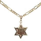 14k Yellow Gold Star of David/ Commandments Pendant