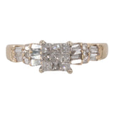 14k Yellow Gold Cluster Diamond Engagement Set