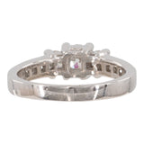 14k White Gold Triple Diamond Setting Engagement Ring