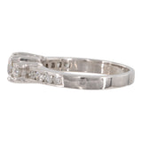 14k White Gold Triple Diamond Setting Engagement Ring