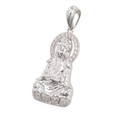 14k White Gold & Topaz Buddha Pendant
