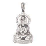14k White Gold & Topaz Buddha Pendant