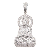 14k White Gold & Topaz Buddha Pendant