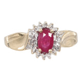 10k Yellow Gold Oval Ruby Cocktail Ring