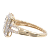 10k Yellow Gold Rectangle Cluster Diamond Ring