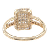 10k Yellow Gold Rectangle Cluster Diamond Ring