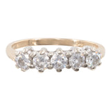 14k Yellow Gold Quintuple Set Diamond Ring