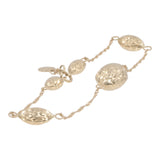 14k Yellow Gold Tapered Oval Beaded Bracelet