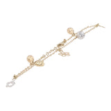14k Two-Tone Gold Rolo Chain Charm Bracelet