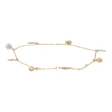 14k Two-Tone Gold Rolo Chain Charm Bracelet
