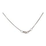 14k White Gold 18” Box Chain Necklace with Quartz Pendant