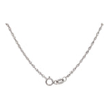 14k White Gold 16” Rope Chain Necklace with Quartz Drop Pendant