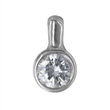 14k White Gold Solitaire Diamond Pendant