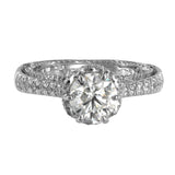 18K White Gold Diamond Solitaire Accents Engagement Ring With GIA Certificate